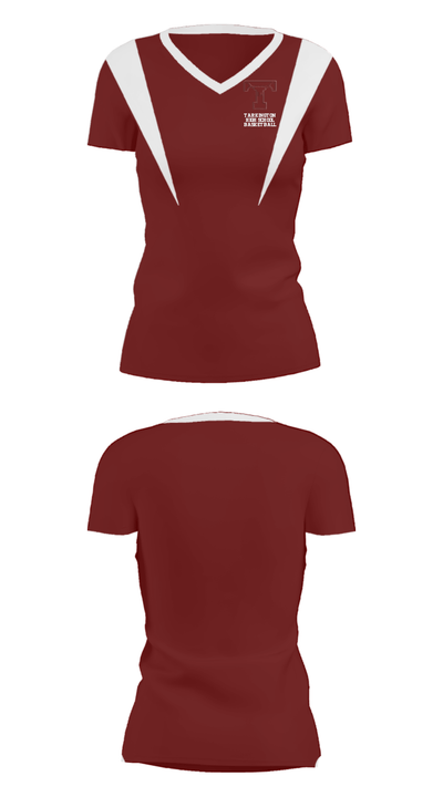Tarkington High School Basketball 27741544 Women's Short Sleeve V-neck Shirt - 36