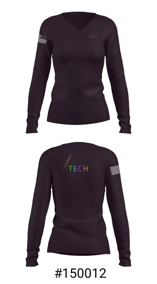 Women's Long Sleeve Vneck Shirt, Embroidery Tech, , Teamtime, Team time, sublimation, custom sports apparel, team uniforms, spirit wear, spiritwear, sports uniforms, custom shirts, team store, custom team store, fundraiser sports, apparel fundraiser