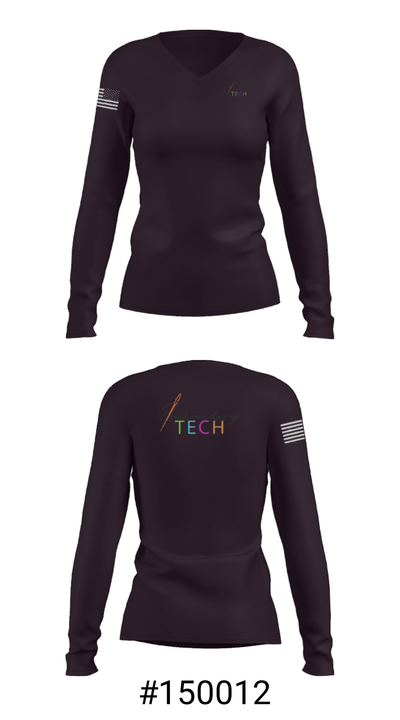 Embroidery Tech 30596035 Women's Long Sleeve V-neck Shirt - 20