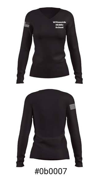 Women's Long Sleeve Vneck Shirt, Willowside Middle School, Spirit Store, Teamtime, Team time, sublimation, custom sports apparel, team uniforms, spirit wear, spiritwear, sports uniforms, custom shirts, team store, custom team store, fundraiser sports, apparel fundraiser