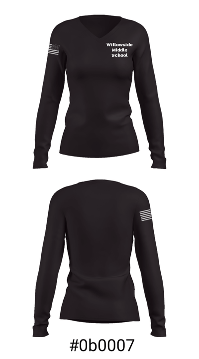 Willowside Middle School 14693352 Women's Long Sleeve V-neck Shirt - 20