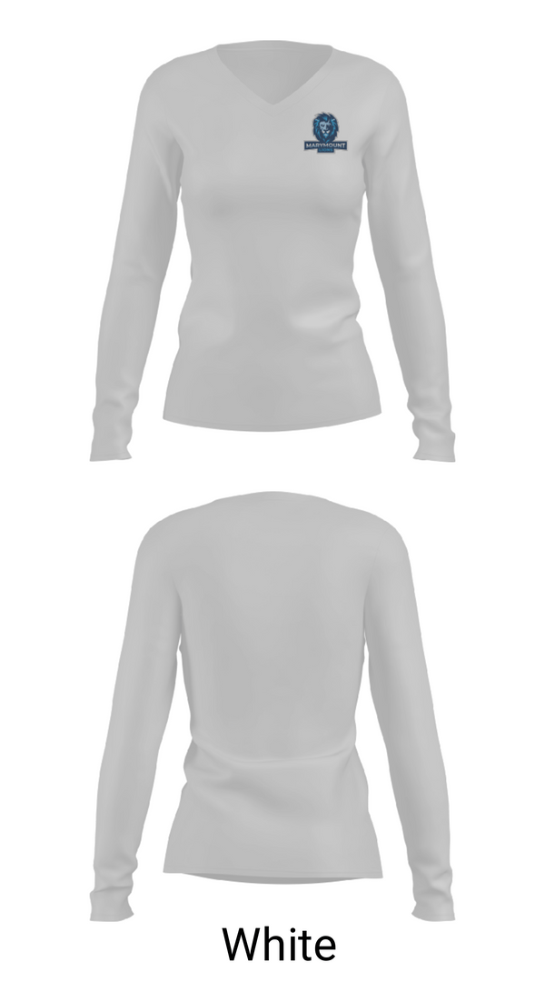 Women's Long Sleeve Vneck Shirt, Marymount School, Spirit Store, Teamtime, Team time, sublimation, custom sports apparel, team uniforms, spirit wear, spiritwear, sports uniforms, custom shirts, team store, custom team store, fundraiser sports, apparel fundraiser