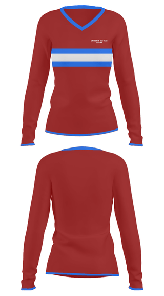 Women's Long Sleeve Vneck Shirt, Lutheran Services of Iowa, Spirit Store, Teamtime, Team time, sublimation, custom sports apparel, team uniforms, spirit wear, spiritwear, sports uniforms, custom shirts, team store, custom team store, fundraiser sports, apparel fundraiser