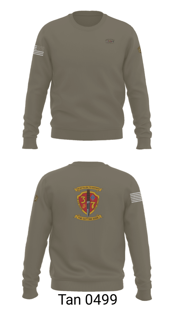 Crew Neck Sweatshirt, 3rd. Battalion 7th. Marines, Marines, Teamtime, Team time, sublimation, custom sports apparel, team uniforms, spirit wear, spiritwear, sports uniforms, custom shirts, team store, custom team store, fundraiser sports, apparel fundraiser