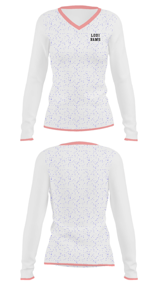 Women's Long Sleeve Vneck Shirt, Lodi Rams, Men's Basketball, Teamtime, Team time, sublimation, custom sports apparel, team uniforms, spirit wear, spiritwear, sports uniforms, custom shirts, team store, custom team store, fundraiser sports, apparel fundraiser