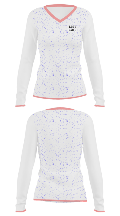 Lodi Rams 32479653 Women's Long Sleeve V-neck Shirt - 34