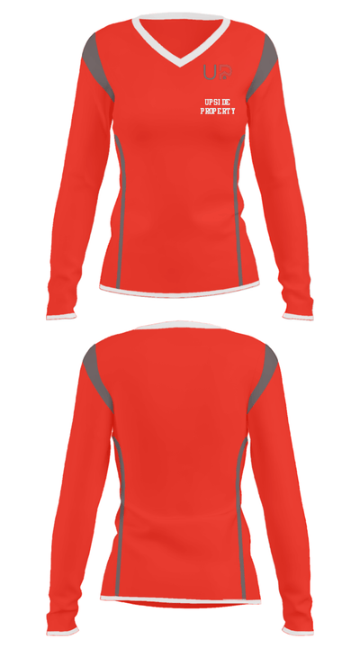 UPSIDE PROPERTY 9552609 Women's Long Sleeve V-neck Shirt - 30