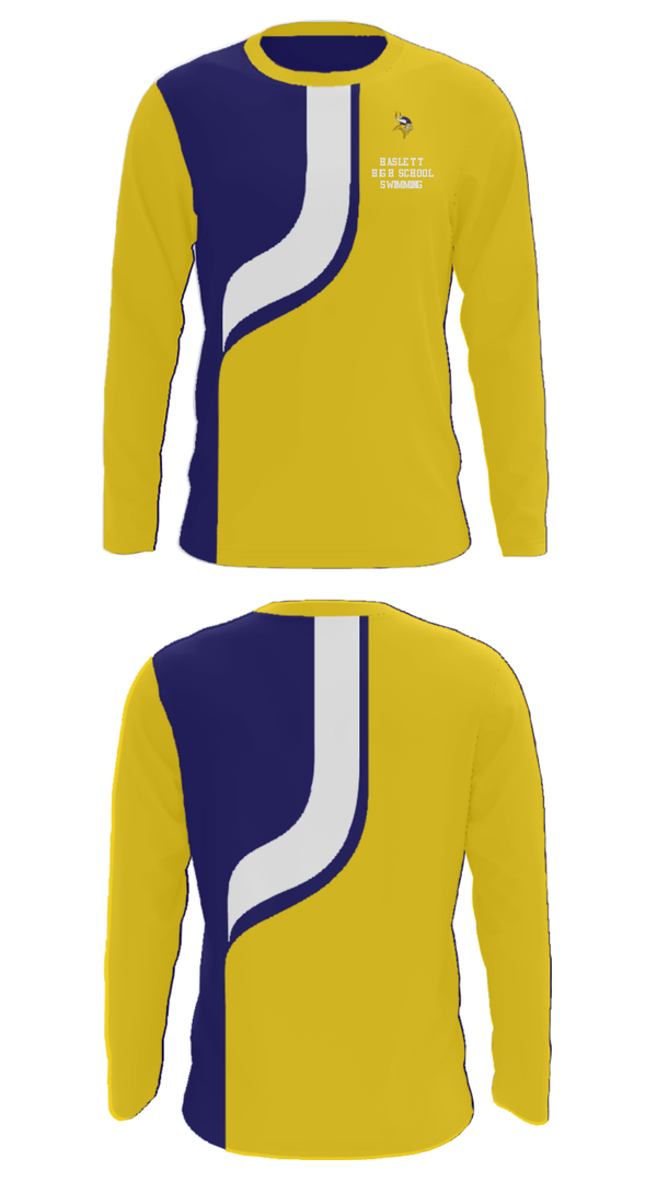 Long Sleeve Performance Shirt, Haslett High School Swimming, Swimming, Teamtime, Team time, sublimation, custom sports apparel, team uniforms, spirit wear, spiritwear, sports uniforms, custom shirts, team store, custom team store, fundraiser sports, apparel fundraiser