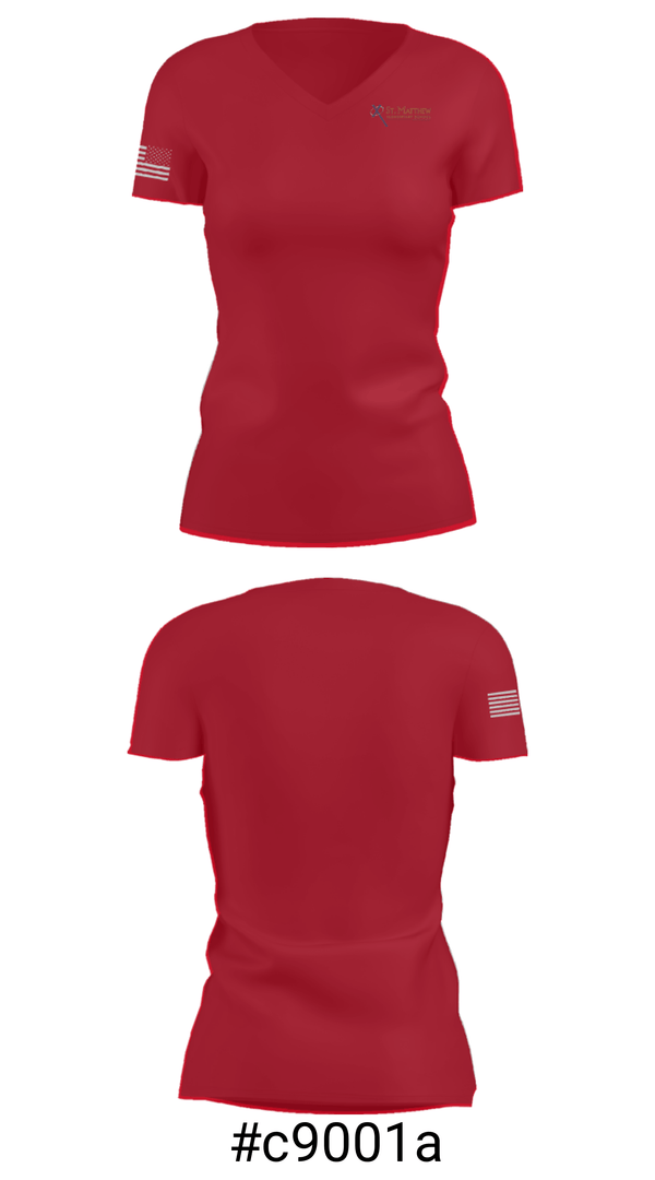 Women's Short Sleeve Vneck Shirt, St Matthew School, Spirit Store, Teamtime, Team time, sublimation, custom sports apparel, team uniforms, spirit wear, spiritwear, sports uniforms, custom shirts, team store, custom team store, fundraiser sports, apparel fundraiser