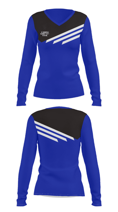 Bloomfield Elementary School 47413086 Women's Long Sleeve V-neck Shirt - 28