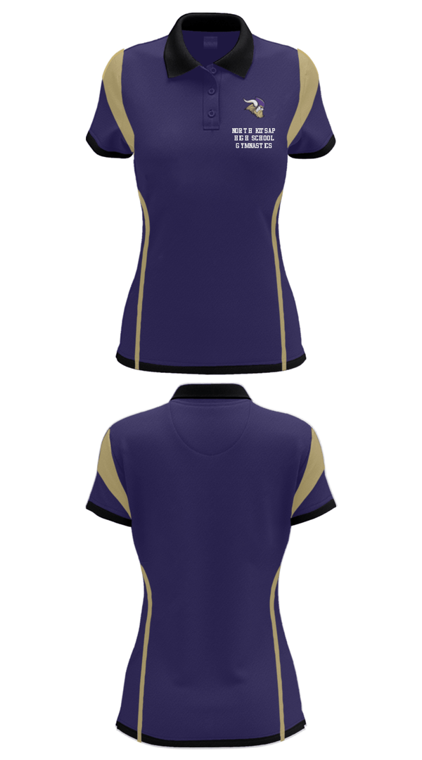 Women's Short Sleeve Performance Polo, North Kitsap High School Gymnastics, Spirit Store, Teamtime, Team time, sublimation, custom sports apparel, team uniforms, spirit wear, spiritwear, sports uniforms, custom shirts, team store, custom team store, fundraiser sports, apparel fundraiser