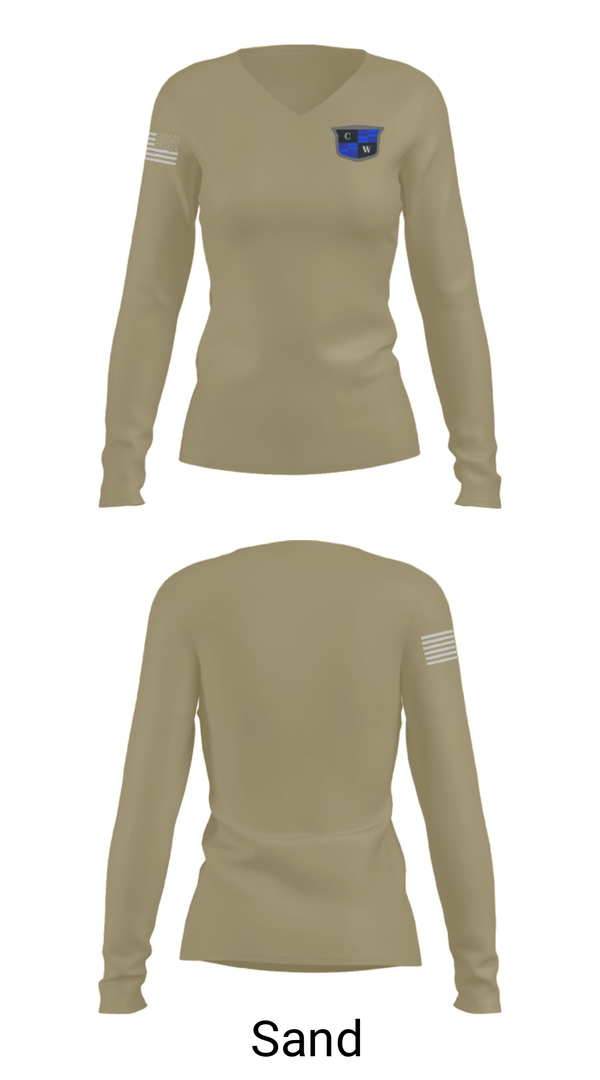 Women's Long Sleeve Vneck Shirt, Charlie West, Police, Teamtime, Team time, sublimation, custom sports apparel, team uniforms, spirit wear, spiritwear, sports uniforms, custom shirts, team store, custom team store, fundraiser sports, apparel fundraiser