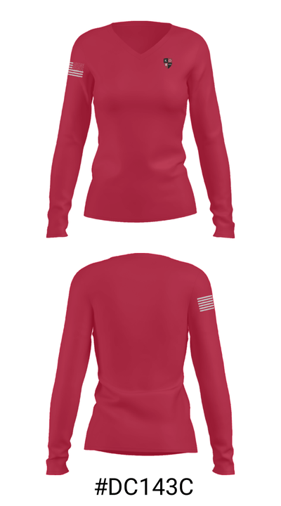 Kingswood Oxford Upper School 69450714 Women's Long Sleeve V-neck Shirt - 20