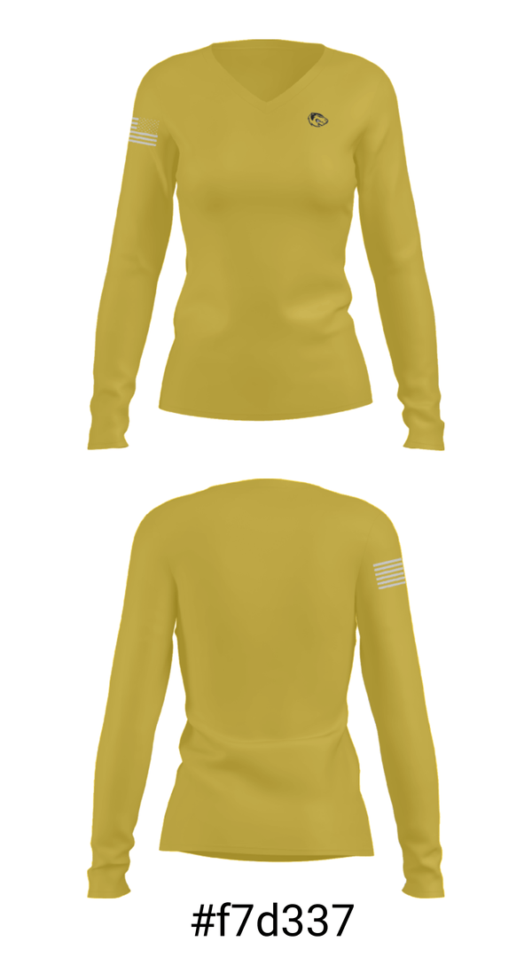 Women's Long Sleeve Vneck Shirt, Carver College & Career Academy, Spirit Store, Teamtime, Team time, sublimation, custom sports apparel, team uniforms, spirit wear, spiritwear, sports uniforms, custom shirts, team store, custom team store, fundraiser sports, apparel fundraiser
