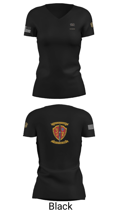3rd. Battalion 7th. Marines 15768807 Women's Short Sleeve V-neck Shirt - 20
