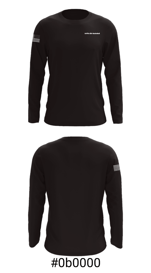 Long Sleeve Performance Shirt, Griffin Elit-Basketball, Men's Basketball, Teamtime, Team time, sublimation, custom sports apparel, team uniforms, spirit wear, spiritwear, sports uniforms, custom shirts, team store, custom team store, fundraiser sports, apparel fundraiser