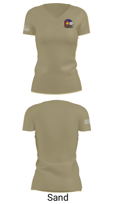 Women's Short Sleeve Vneck Shirt, Colorado National Guard Biathlon Team, National Guard, Teamtime, Team time, sublimation, custom sports apparel, team uniforms, spirit wear, spiritwear, sports uniforms, custom shirts, team store, custom team store, fundraiser sports, apparel fundraiser