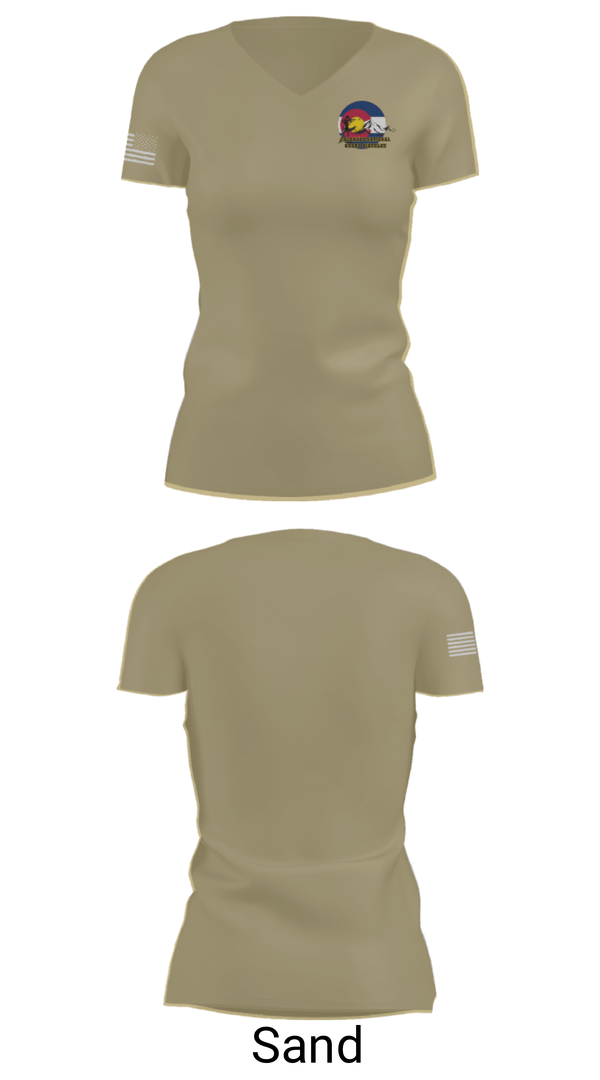 Women's Short Sleeve Vneck Shirt, Colorado National Guard Biathlon Team, National Guard, Teamtime, Team time, sublimation, custom sports apparel, team uniforms, spirit wear, spiritwear, sports uniforms, custom shirts, team store, custom team store, fundraiser sports, apparel fundraiser