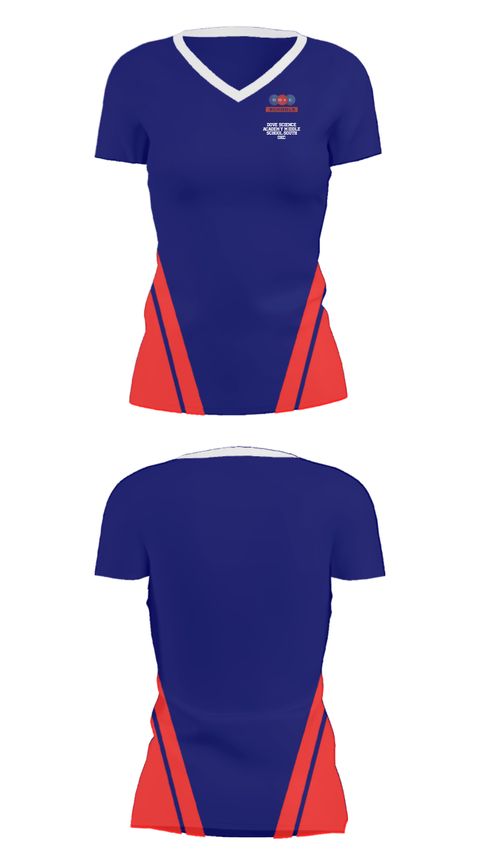 Women's Short Sleeve Vneck Shirt, Dove Science Academy Middle School-South Okc, Spirit Store, Teamtime, Team time, sublimation, custom sports apparel, team uniforms, spirit wear, spiritwear, sports uniforms, custom shirts, team store, custom team store, fundraiser sports, apparel fundraiser