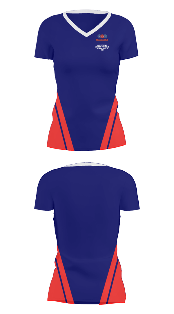 Women's Short Sleeve Vneck Shirt, Dove Science Academy Middle School-South Okc, Spirit Store, Teamtime, Team time, sublimation, custom sports apparel, team uniforms, spirit wear, spiritwear, sports uniforms, custom shirts, team store, custom team store, fundraiser sports, apparel fundraiser