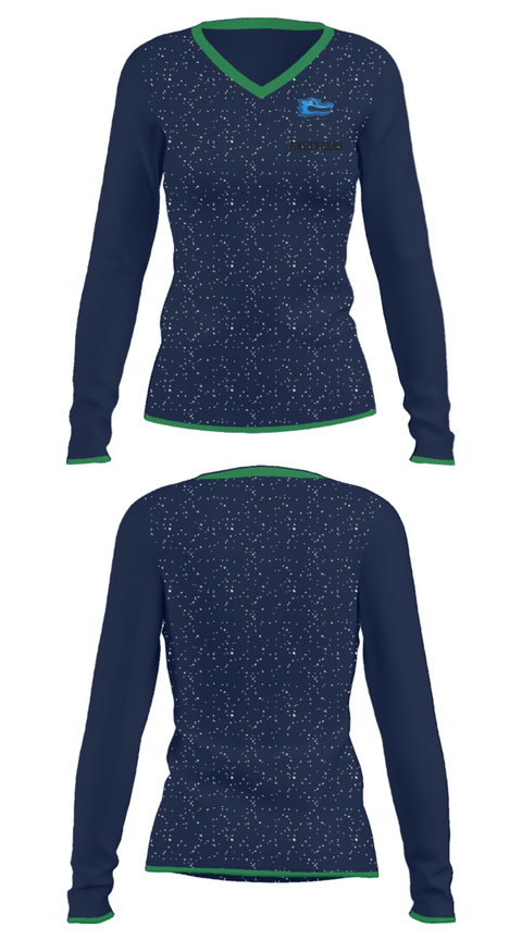 Women's Long Sleeve Vneck Shirt, Engineers, Baseball, Teamtime, Team time, sublimation, custom sports apparel, team uniforms, spirit wear, spiritwear, sports uniforms, custom shirts, team store, custom team store, fundraiser sports, apparel fundraiser