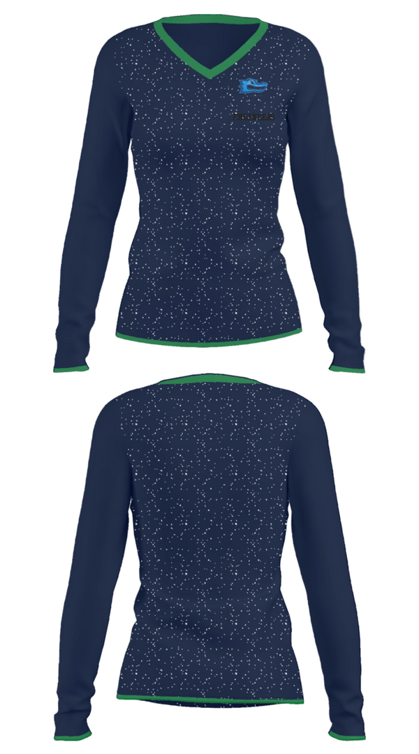 Women's Long Sleeve Vneck Shirt, Engineers, Baseball, Teamtime, Team time, sublimation, custom sports apparel, team uniforms, spirit wear, spiritwear, sports uniforms, custom shirts, team store, custom team store, fundraiser sports, apparel fundraiser