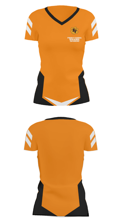 Fuquay-Varina High School Swimming 74972517 Women's Short Sleeve V-neck Shirt - 24