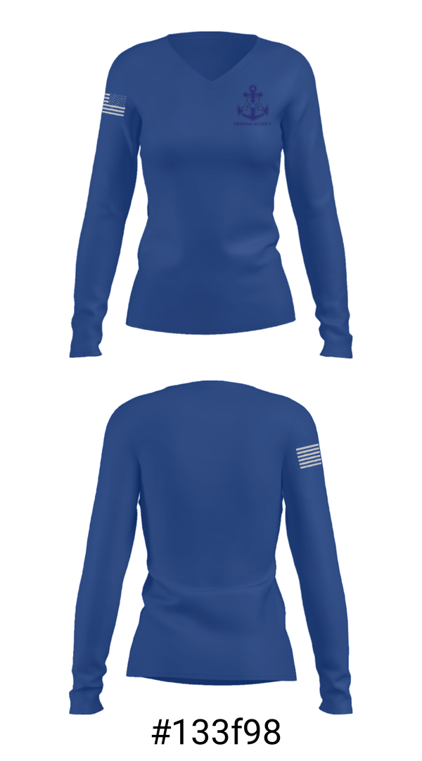 Women's Long Sleeve Vneck Shirt, Minnetonka High School Ice Hockey, Ice Hockey, Teamtime, Team time, sublimation, custom sports apparel, team uniforms, spirit wear, spiritwear, sports uniforms, custom shirts, team store, custom team store, fundraiser sports, apparel fundraiser