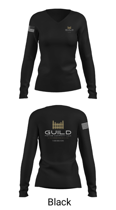Guild fence company LLC 56569475 Women's Long Sleeve V-neck Shirt - 13