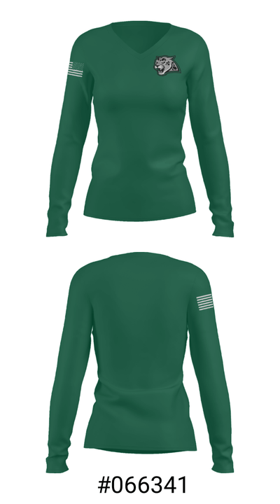 Emerald Ridge High School Swimming 56145135 Women's Long Sleeve V-neck Shirt - 20