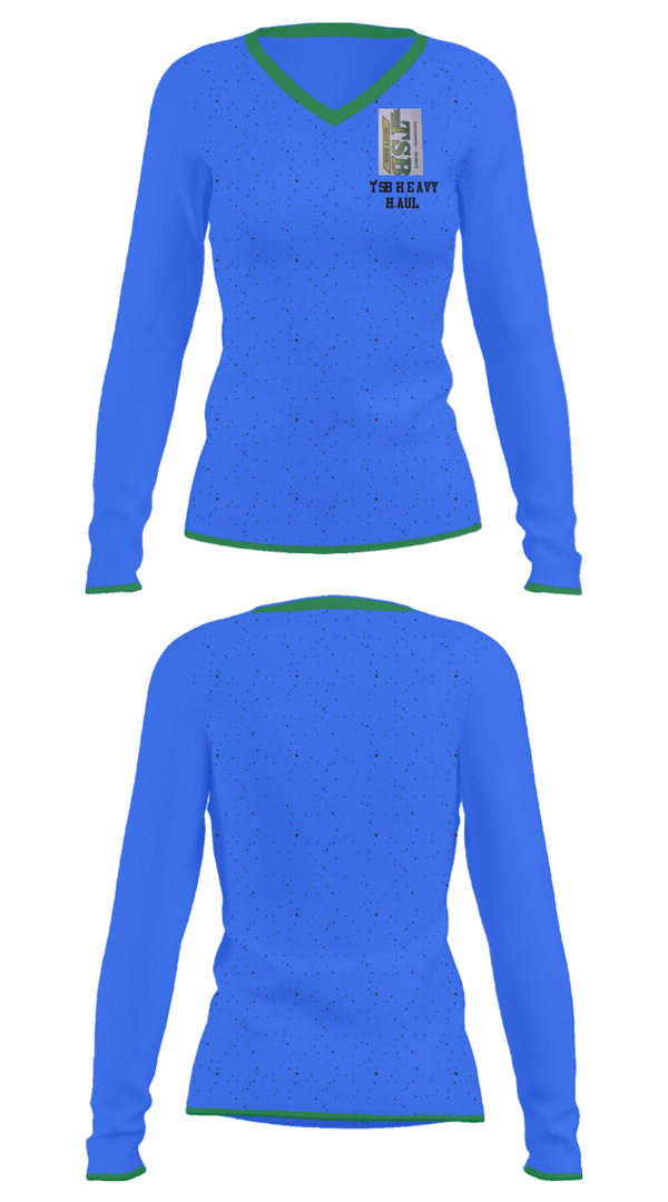 Women's Long Sleeve Vneck Shirt, Tsb heavy haul, , Teamtime, Team time, sublimation, custom sports apparel, team uniforms, spirit wear, spiritwear, sports uniforms, custom shirts, team store, custom team store, fundraiser sports, apparel fundraiser
