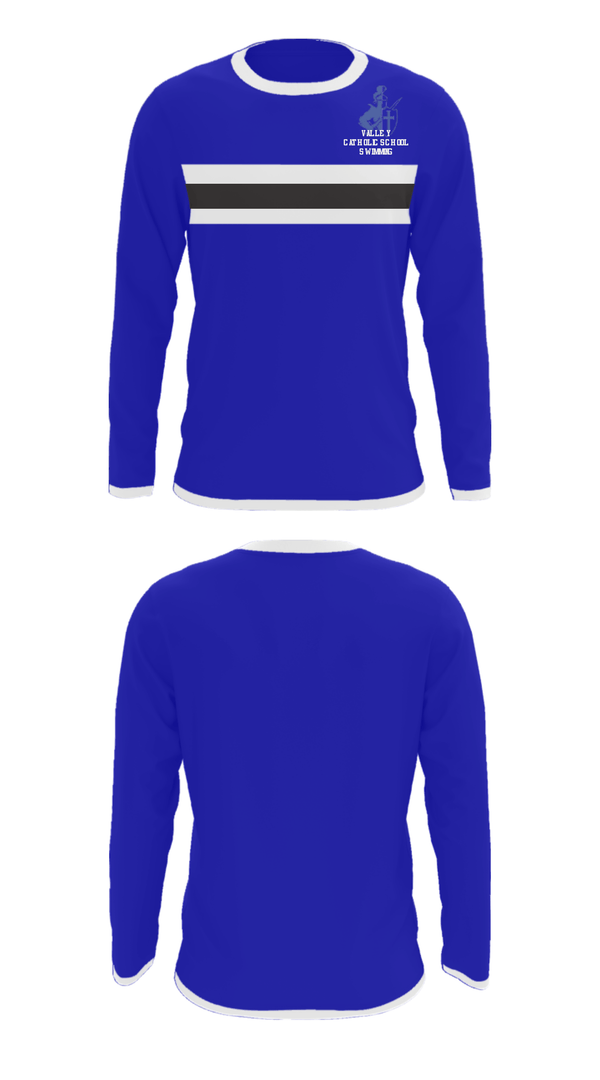 Long Sleeve Performance Shirt, Valley Catholic School Swimming, Swimming, Teamtime, Team time, sublimation, custom sports apparel, team uniforms, spirit wear, spiritwear, sports uniforms, custom shirts, team store, custom team store, fundraiser sports, apparel fundraiser