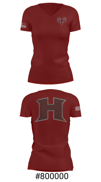 Houston High School Basketball 30534798 Women's Short Sleeve V-neck Shirt - 21