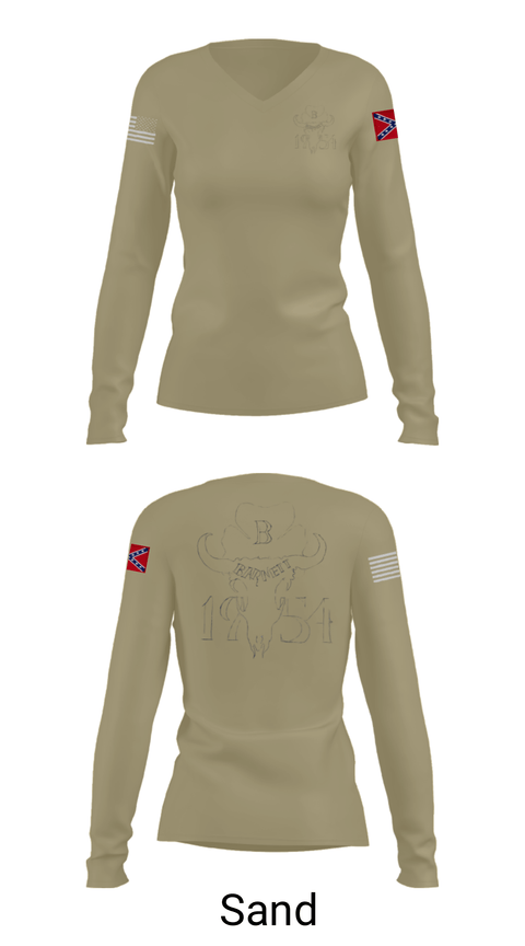 Women's Long Sleeve Vneck Shirt, GOD'S GANGSTER'SBarnetts, Marines, Teamtime, Team time, sublimation, custom sports apparel, team uniforms, spirit wear, spiritwear, sports uniforms, custom shirts, team store, custom team store, fundraiser sports, apparel fundraiser