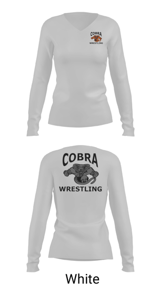 Women's Long Sleeve Vneck Shirt, Cobra Wrestling Club, Wrestling, Teamtime, Team time, sublimation, custom sports apparel, team uniforms, spirit wear, spiritwear, sports uniforms, custom shirts, team store, custom team store, fundraiser sports, apparel fundraiser