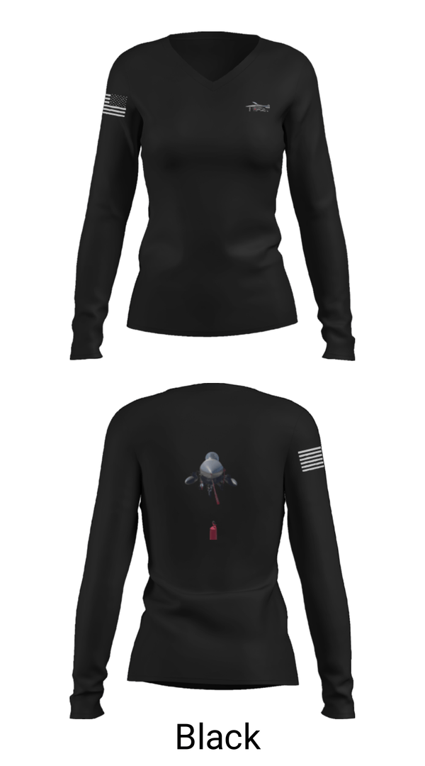 Women's Long Sleeve Vneck Shirt, 114th fighter wing, National Guard, Teamtime, Team time, sublimation, custom sports apparel, team uniforms, spirit wear, spiritwear, sports uniforms, custom shirts, team store, custom team store, fundraiser sports, apparel fundraiser