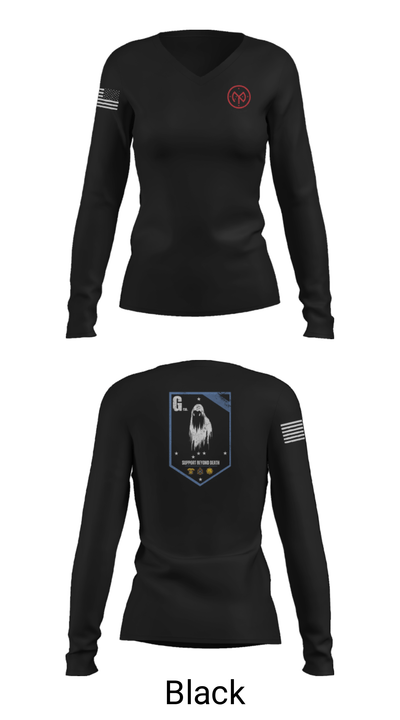 G Co 427th 38231110 Women's Long Sleeve V-neck Shirt - 23