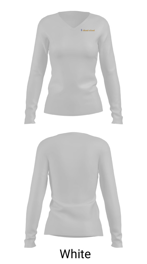 Women's Long Sleeve Vneck Shirt, Island School Swimming, Swimming, Teamtime, Team time, sublimation, custom sports apparel, team uniforms, spirit wear, spiritwear, sports uniforms, custom shirts, team store, custom team store, fundraiser sports, apparel fundraiser