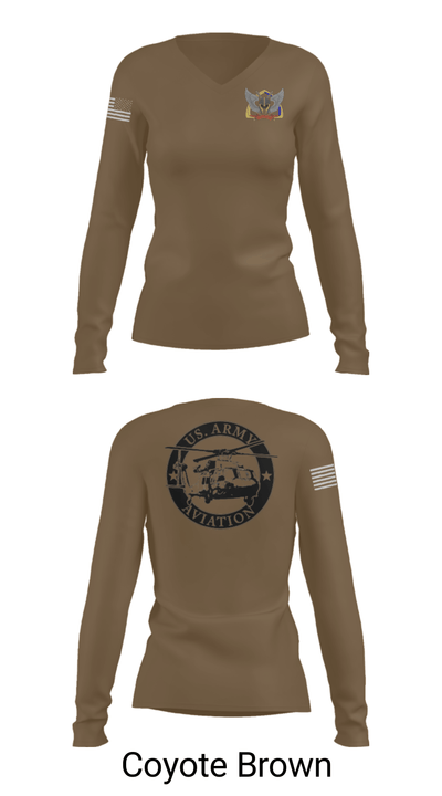 A Co 1-13 AVN REGT 59658620 Women's Long Sleeve V-neck Shirt - 15