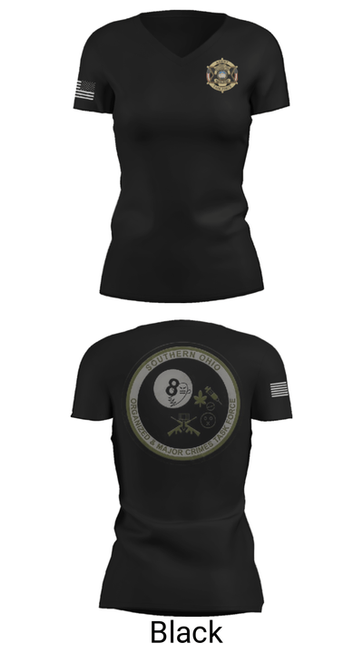 Southern Ohio Organized and Major Crimes Task Force 32942427 Women's Short Sleeve V-neck Shirt - 20