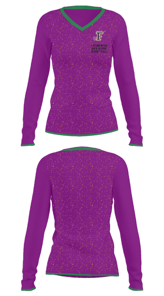 Women's Long Sleeve Vneck Shirt, Franklinton High School Basketball, Women's Basketball, Teamtime, Team time, sublimation, custom sports apparel, team uniforms, spirit wear, spiritwear, sports uniforms, custom shirts, team store, custom team store, fundraiser sports, apparel fundraiser