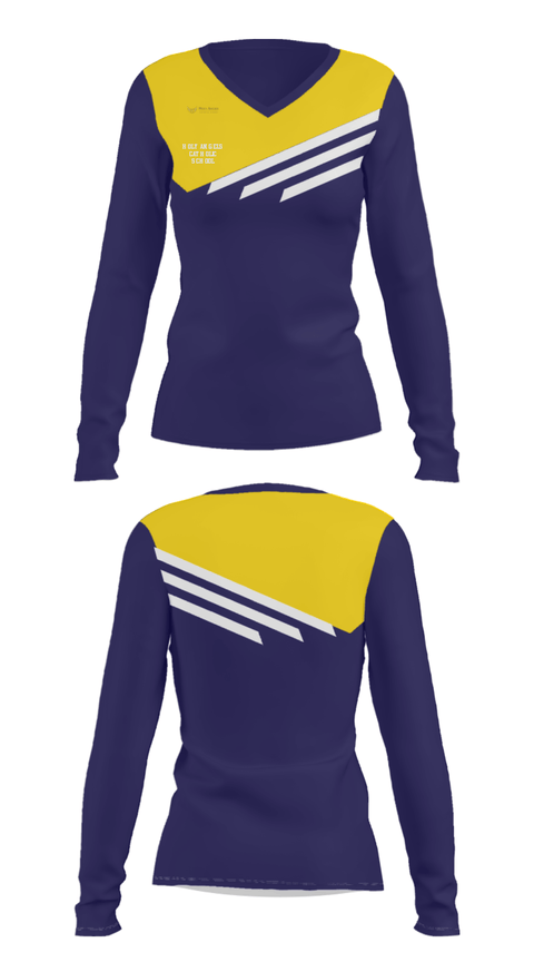 Women's Long Sleeve Vneck Shirt, Holy Angels Catholic School, Spirit Store, Teamtime, Team time, sublimation, custom sports apparel, team uniforms, spirit wear, spiritwear, sports uniforms, custom shirts, team store, custom team store, fundraiser sports, apparel fundraiser