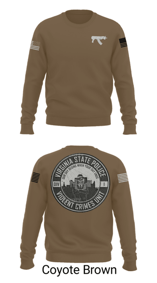 Crew Neck Sweatshirt, Violent Crimes Unit, Police, Teamtime, Team time, sublimation, custom sports apparel, team uniforms, spirit wear, spiritwear, sports uniforms, custom shirts, team store, custom team store, fundraiser sports, apparel fundraiser