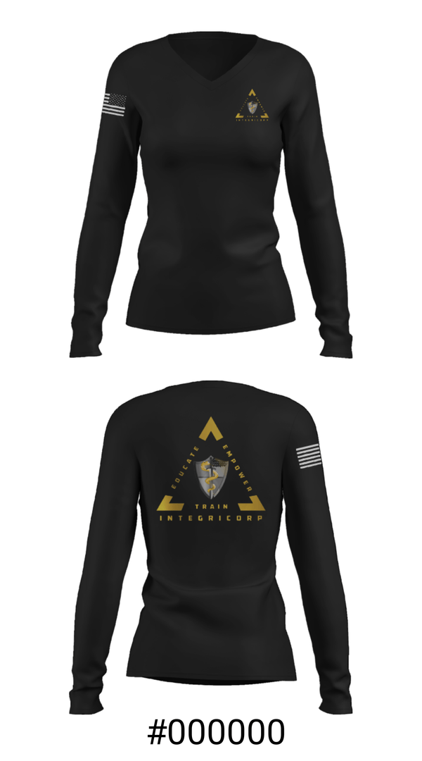 Women's Long Sleeve Vneck Shirt, IntegriCorp, , Teamtime, Team time, sublimation, custom sports apparel, team uniforms, spirit wear, spiritwear, sports uniforms, custom shirts, team store, custom team store, fundraiser sports, apparel fundraiser