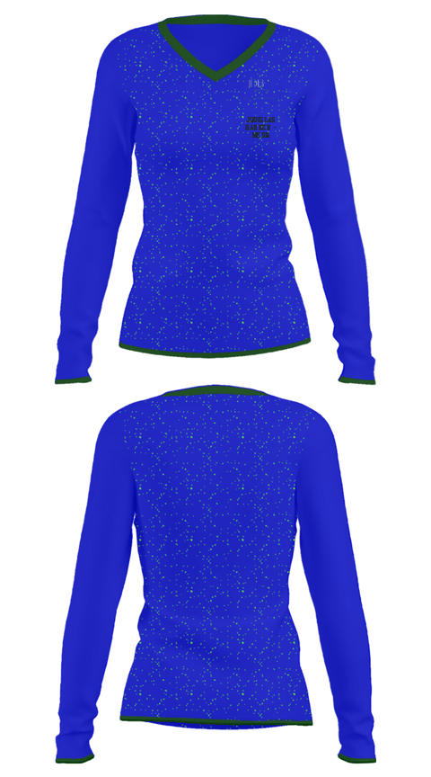 Women's Long Sleeve Vneck Shirt, JDouglas Barker - MEDIA, , Teamtime, Team time, sublimation, custom sports apparel, team uniforms, spirit wear, spiritwear, sports uniforms, custom shirts, team store, custom team store, fundraiser sports, apparel fundraiser