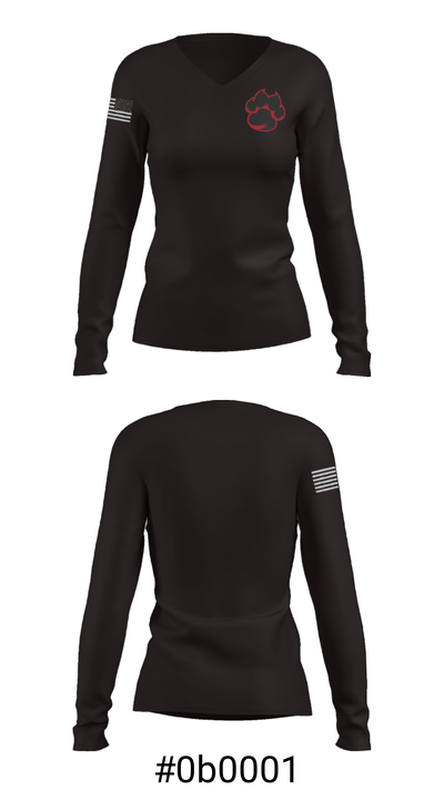 Whitefield Public School 90233084 Women's Long Sleeve V-neck Shirt - 20