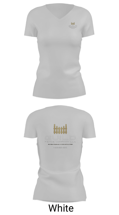 Guild fence company LLC 56569475 Women's Short Sleeve V-neck Shirt - 7