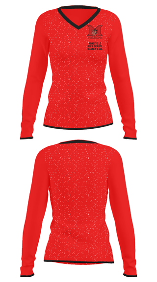 Women's Long Sleeve Vneck Shirt, Mansfield High School Basketball, Men's Basketball, Teamtime, Team time, sublimation, custom sports apparel, team uniforms, spirit wear, spiritwear, sports uniforms, custom shirts, team store, custom team store, fundraiser sports, apparel fundraiser