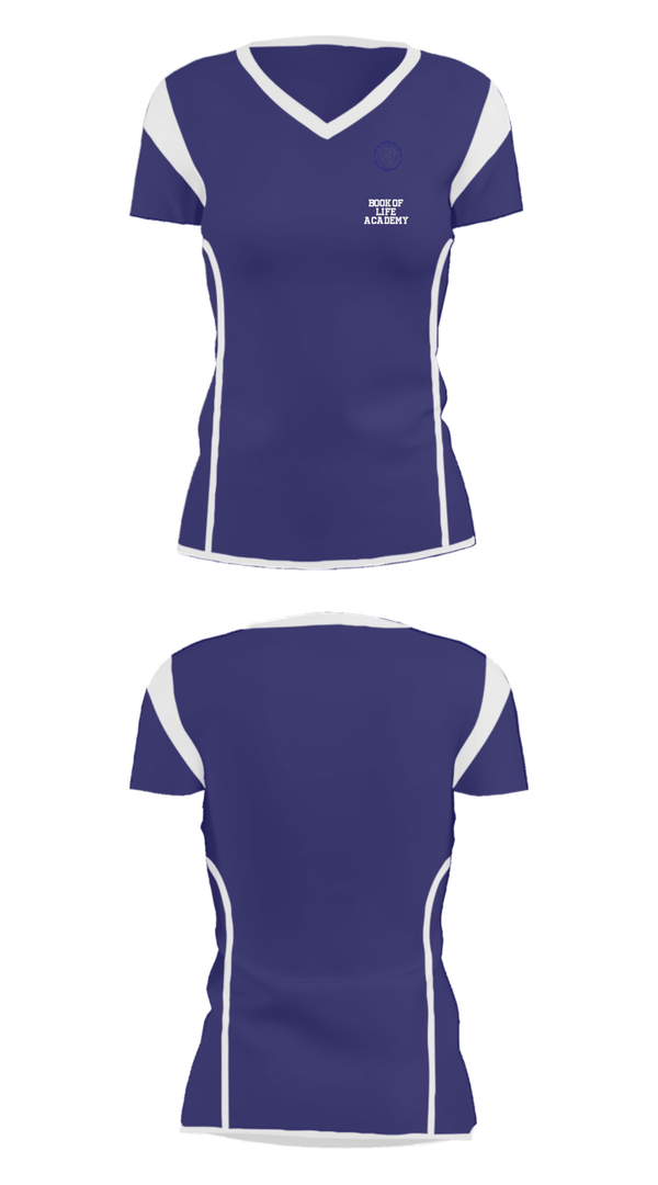 Women's Short Sleeve Vneck Shirt, Book Of Life Academy, Spirit Store, Teamtime, Team time, sublimation, custom sports apparel, team uniforms, spirit wear, spiritwear, sports uniforms, custom shirts, team store, custom team store, fundraiser sports, apparel fundraiser