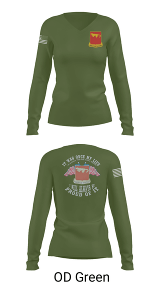 Women's Long Sleeve Vneck Shirt, , Army, Teamtime, Team time, sublimation, custom sports apparel, team uniforms, spirit wear, spiritwear, sports uniforms, custom shirts, team store, custom team store, fundraiser sports, apparel fundraiser